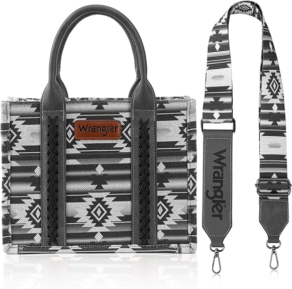 Wrangler Ladies Southwestern Print Small Canvas Tote/Crossbody WG2203-8120SBK