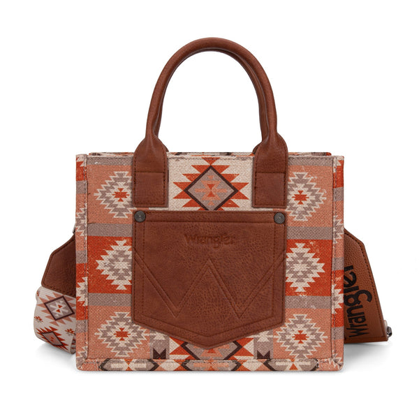 Wrangler Light Brown Aztec Dual Sided Printed Crossbody-WG2209-8120SLBR