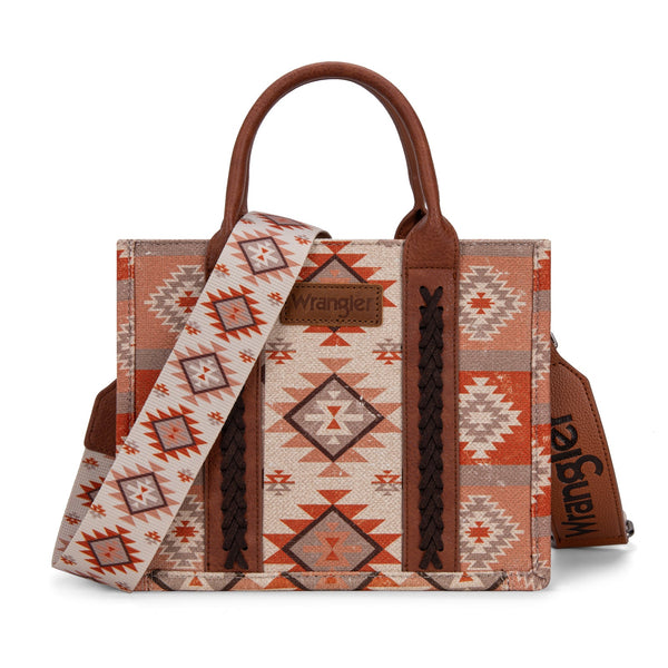 Wrangler Light Brown Aztec Dual Sided Printed Crossbody-WG2209-8120SLBR