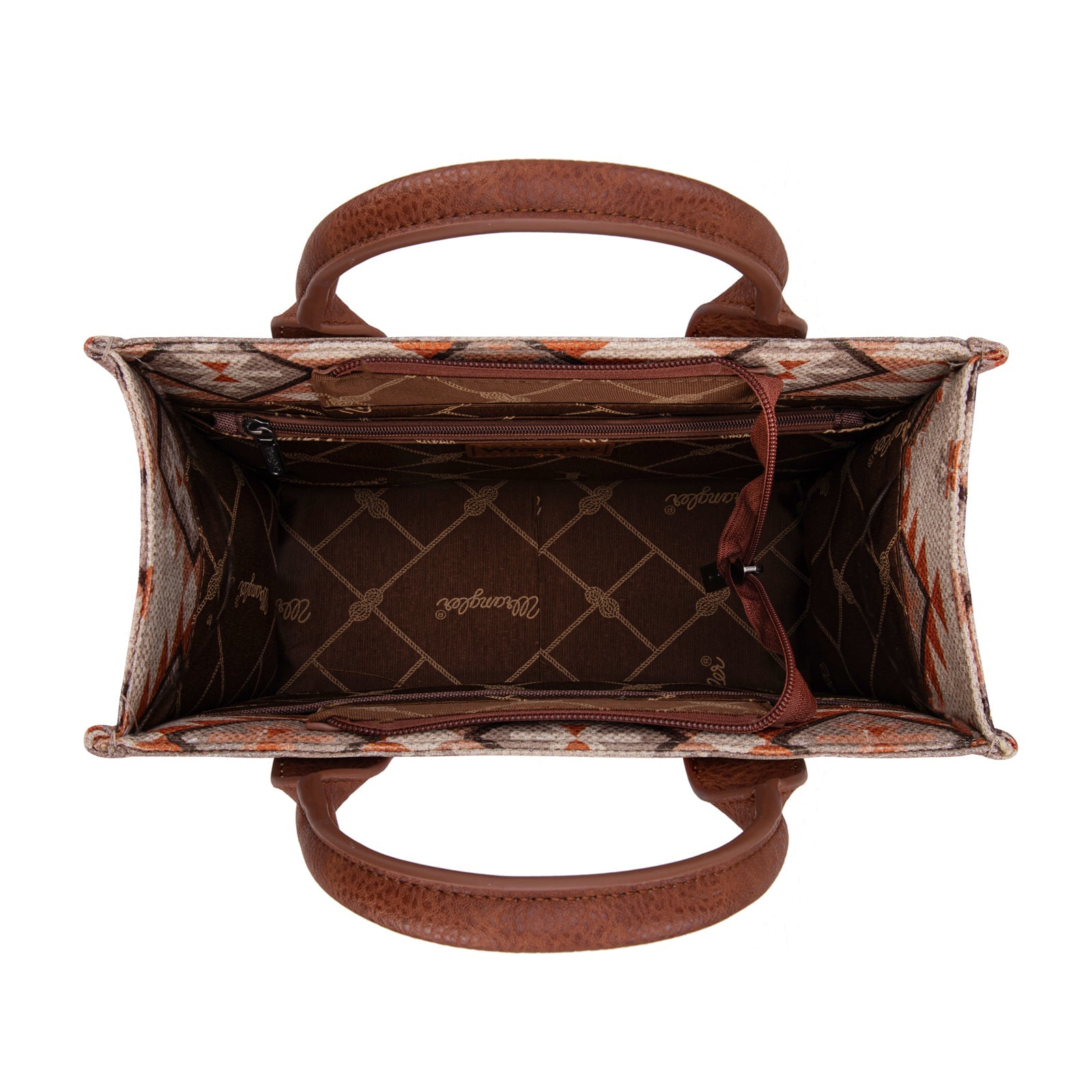 Wrangler Light Brown Aztec Dual Sided Printed Crossbody-WG2209-8120SLBR