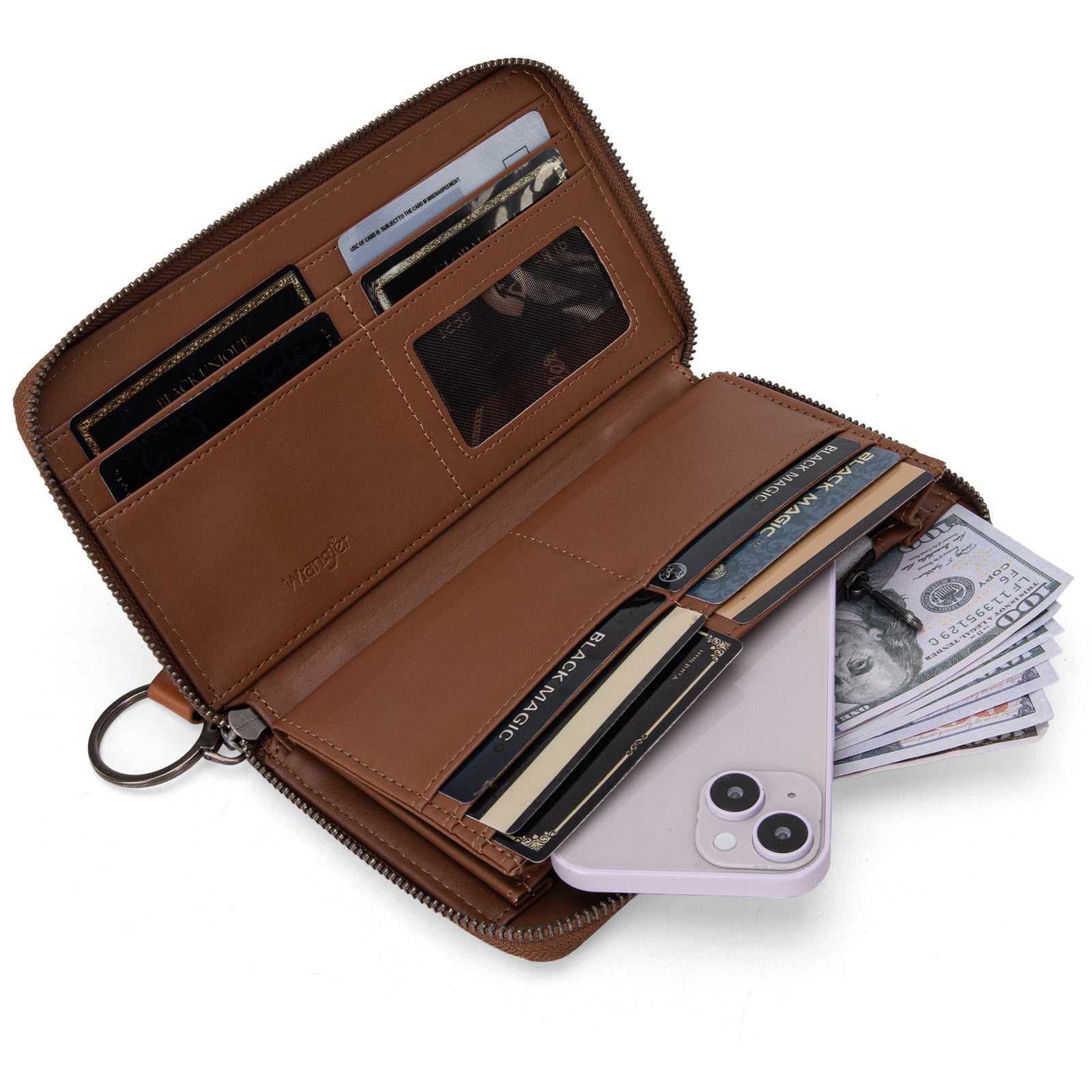Wrangler South Western Brown Art Print Wallet-WG2212-W006BR