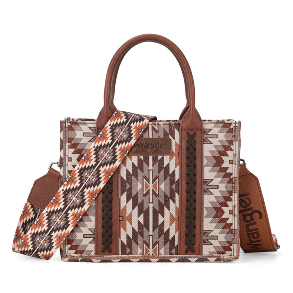 Wrangler Southwestern Pattern Dual Sided Brown Printed Crossbody-WG2213-8120SBR