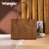 Wrangler Vintage Tooled Aztec Brown Pattern Print Concealed Carry Large Tote-WG226G-8119BR