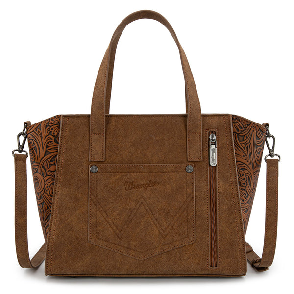 Wrangler Brown Genuine Hair On Cowhide Wide Tote Crossbody-WG252-8012BR