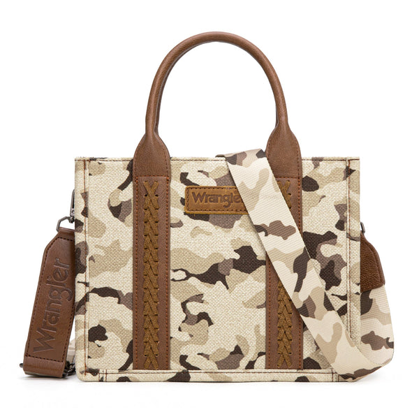Wrangler Camo Brown Print Tote Purse-WG286-8120SBR