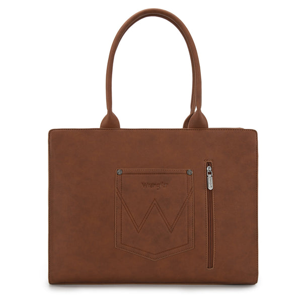 Wrangler Horseshoe Cutout Carry All Large Tote Bag-WG292-8110BR