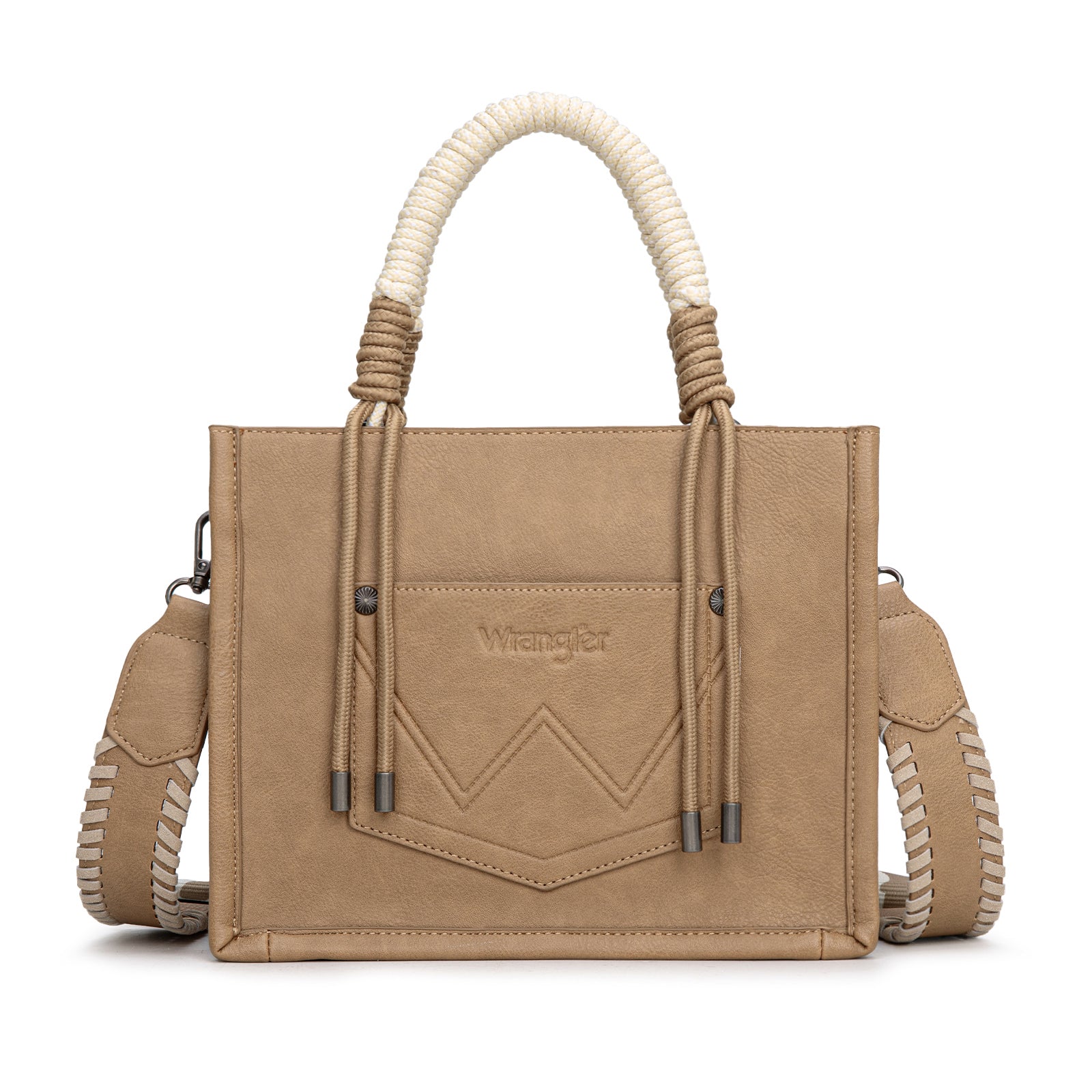 Wrangler Khaki Cowhide Printed Crossbody Purse-WG386-8120SKH