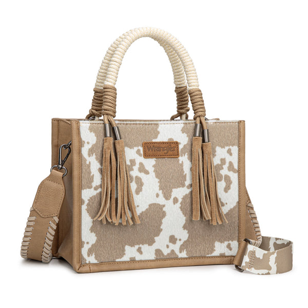 Wrangler Khaki Cowhide Printed Crossbody Purse-WG386-8120SKH