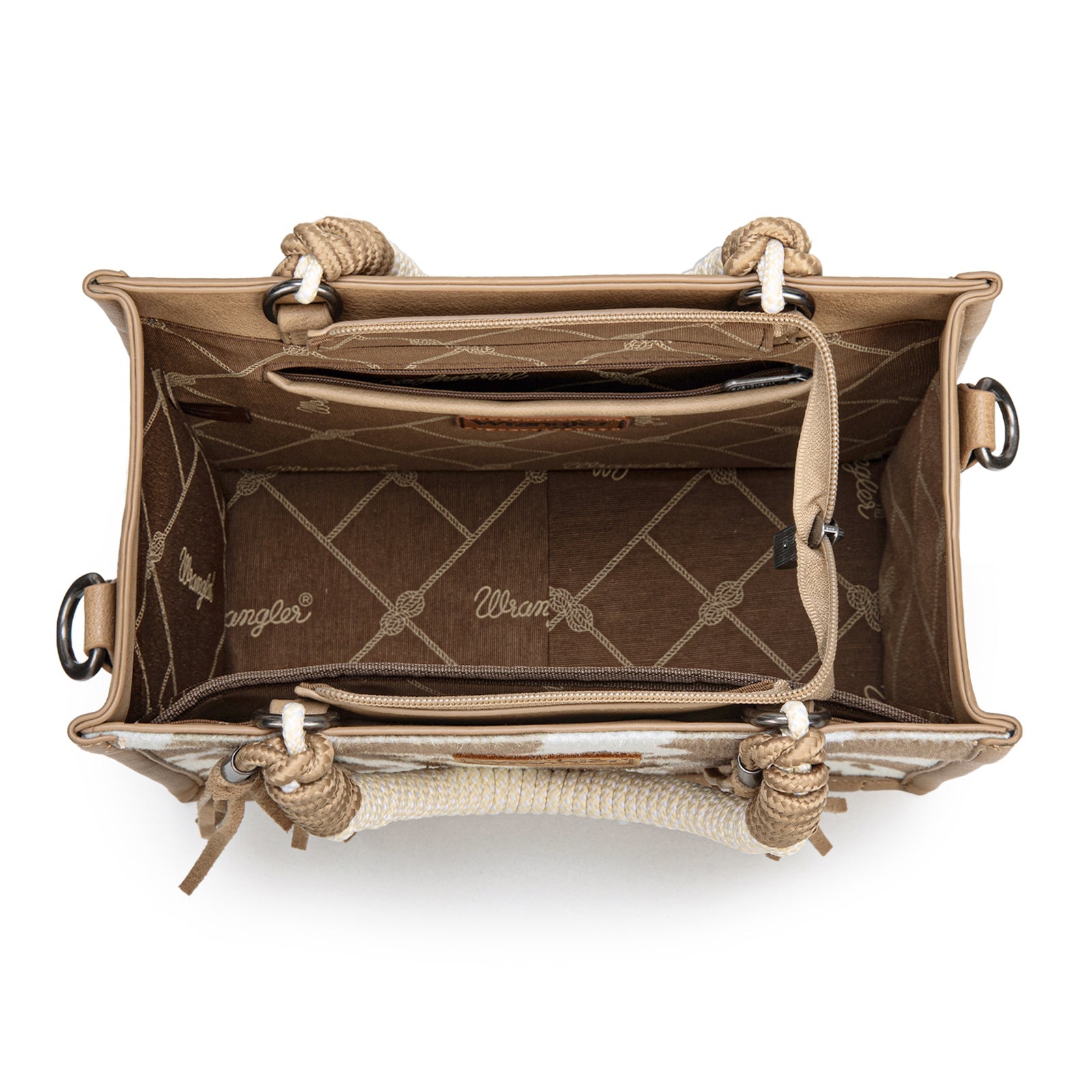 Wrangler Khaki Cowhide Printed Crossbody Purse-WG386-8120SKH