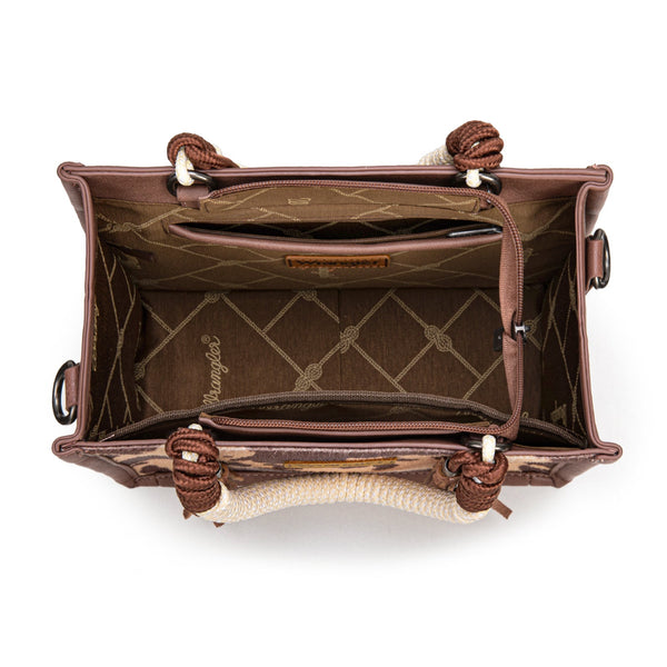 Wrangler Light Coffee Cowhide Printed Crossbody Purse-WG386-8120SLCF