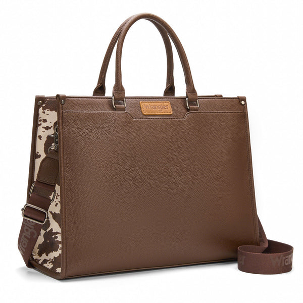 Wrangler Large Tote Coffee Cow Work Tote-WG389-8119CF