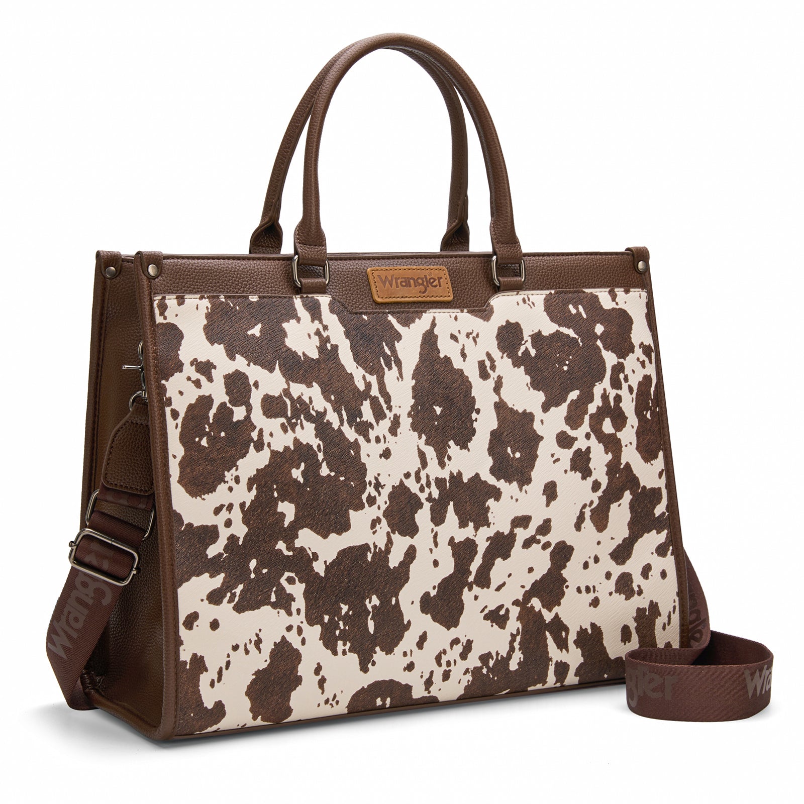 Wrangler Carry All Large Tote Coffee Cow Work Tote-WG389-8119Cow-CF