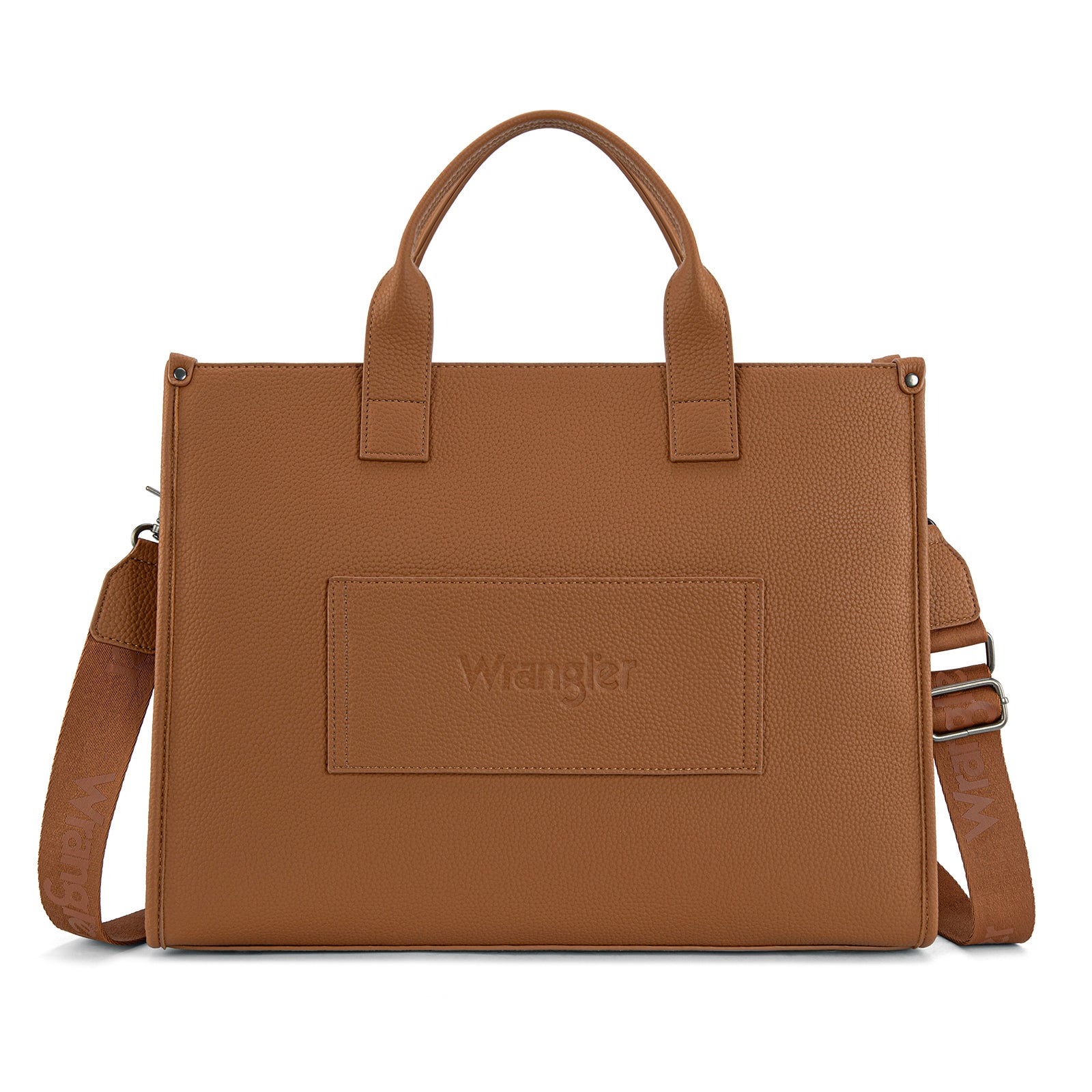 Wrangler Brown Structured Work Tote with Pouch-WG390-8110BR