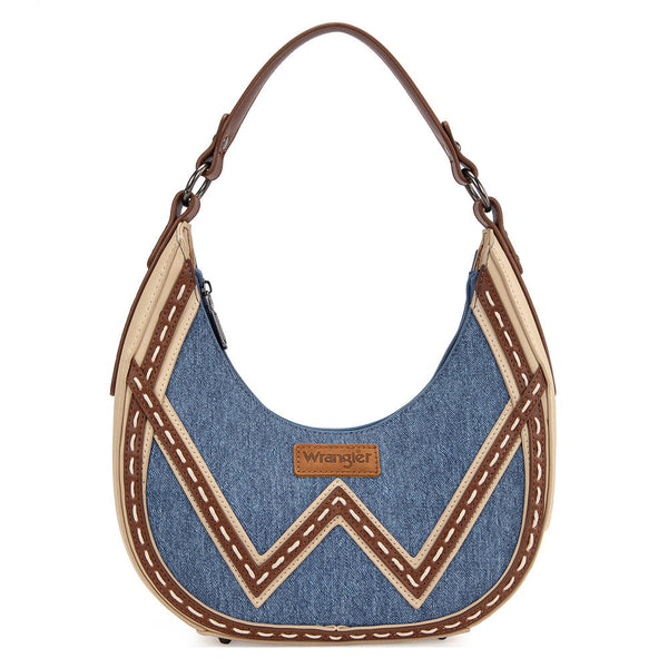 Wrangler Western Jean Contrast Stitch Chevron Hobo Shoulder Bag-WG456-818JN