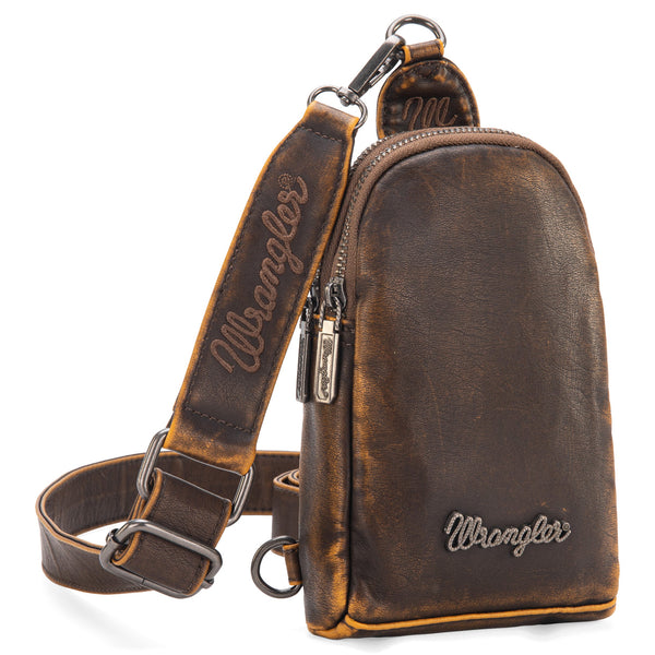 Wrangler Coffee Crossbody Sling Chest Bag-WG87-824CF