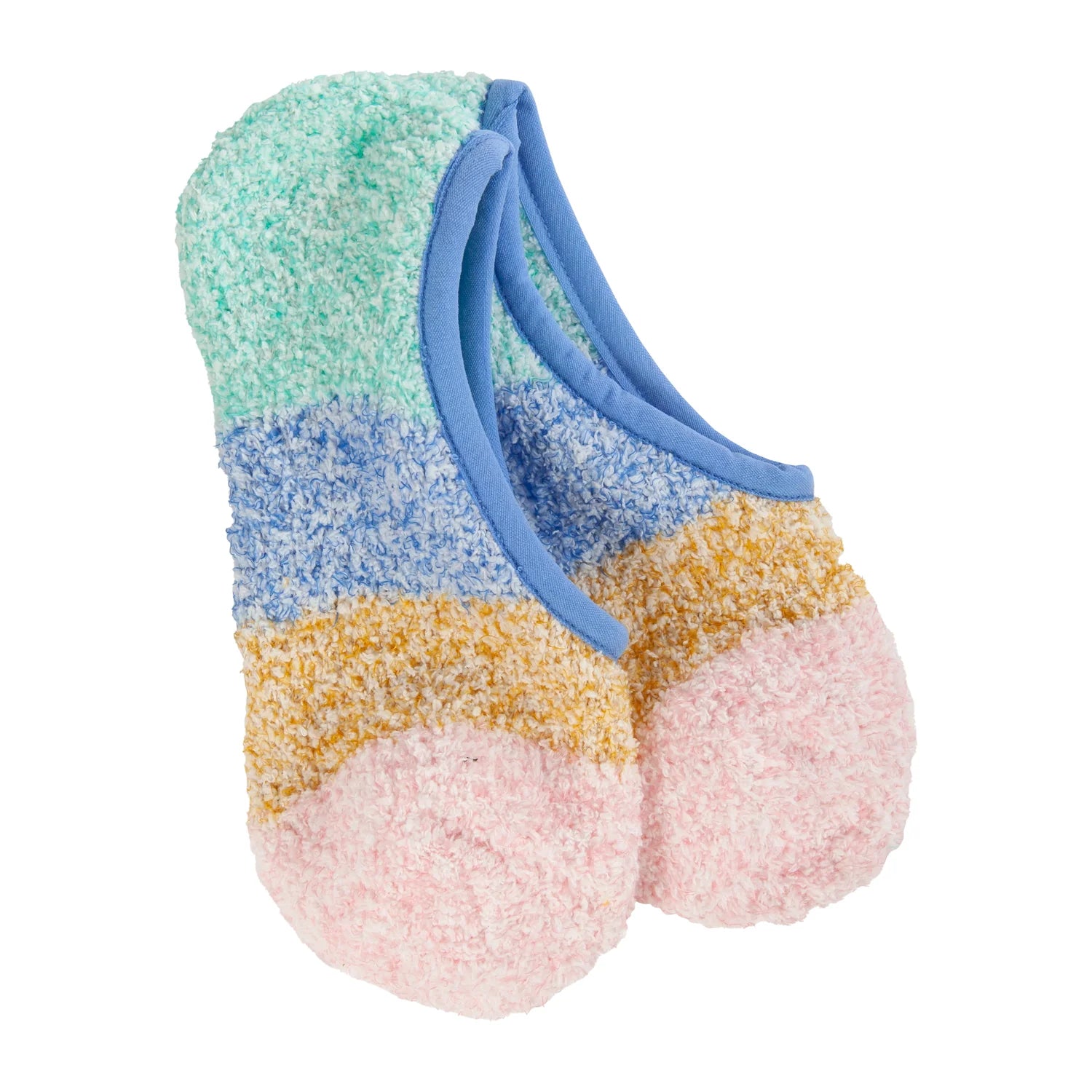 Worlds Softest Socks Cozy Colorblock Footsie Blue Multi 74597