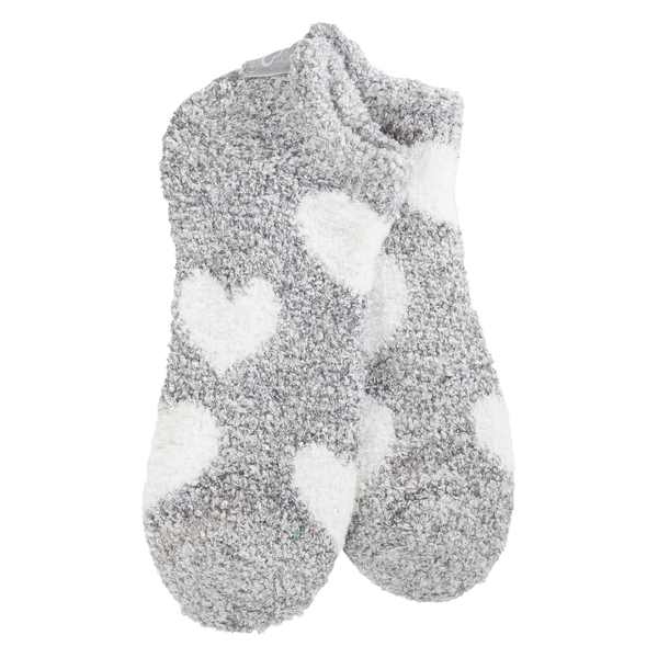 Worlds Softest Socks Cozy Low Heart Silver 75078