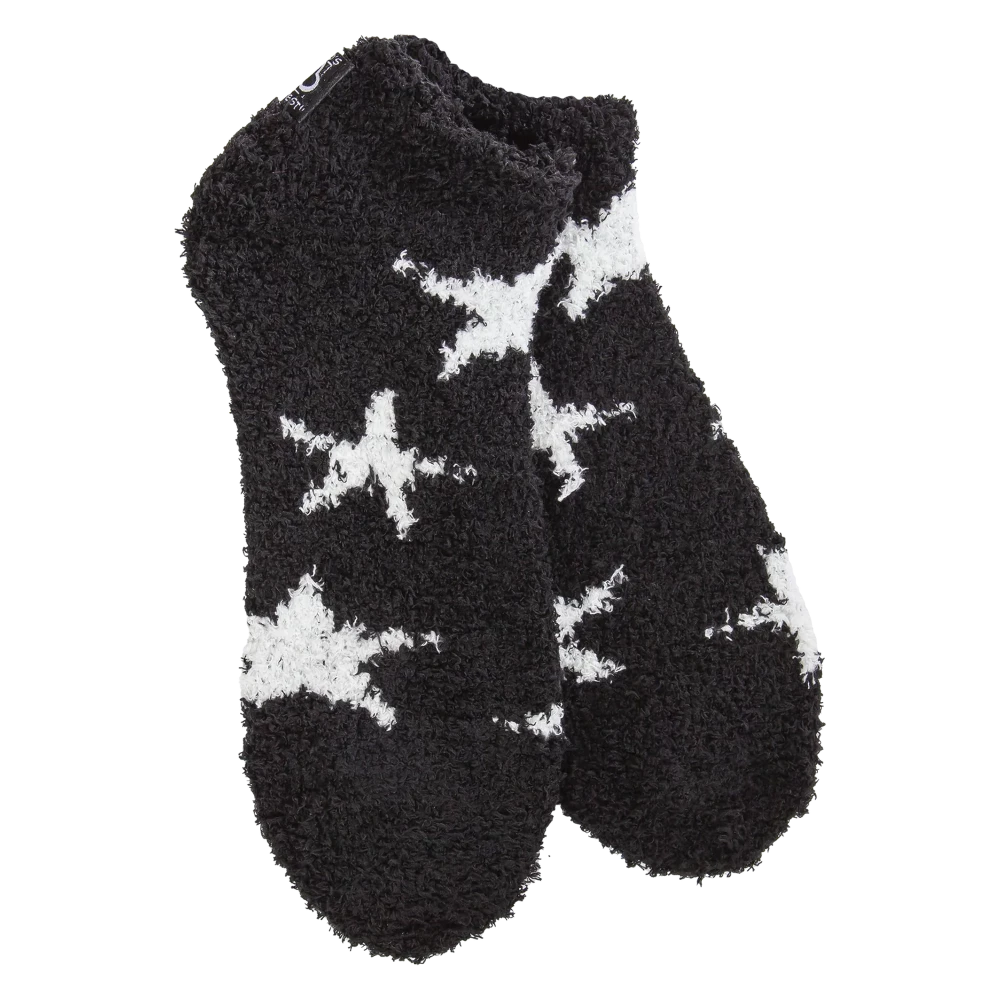 Worlds Softest Socks Cozy Low Star Black 75120