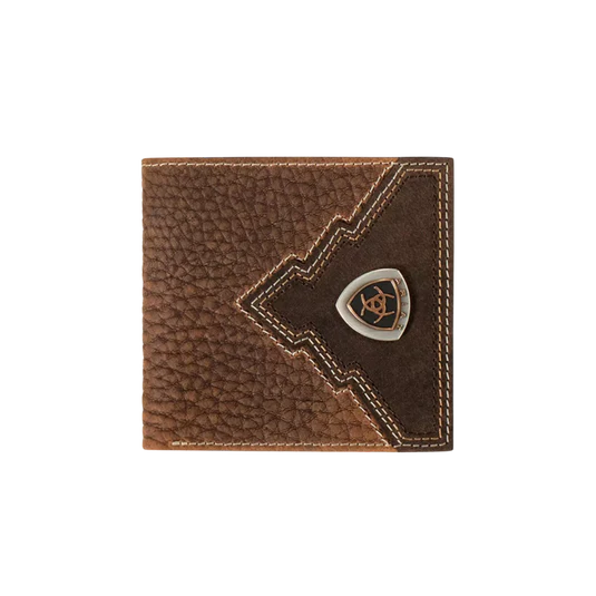 Ariat Men's Leather Ariat Shield Bifold Wallet - Brown - A35622282