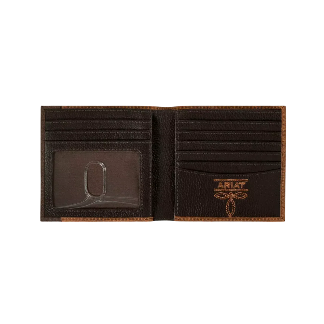 Ariat Men's Leather Ariat Shield Bifold Wallet - Brown - A35622282
