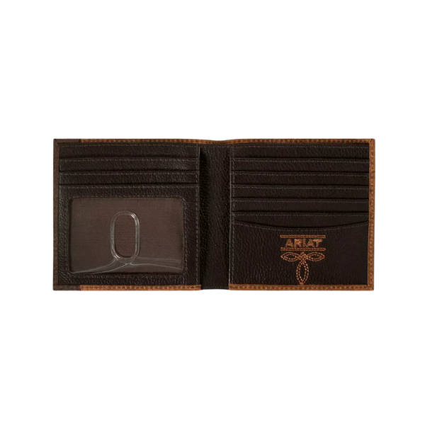Ariat Men's Leather Ariat Shield Bifold Wallet - Brown - A35622282