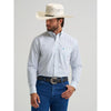 Wrangler Mens Teal and White Relaxed Fit Shirt-112379158