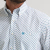 Wrangler Men's Teal and White Relaxed Fit Shirt-112379158