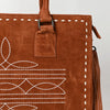 American Darling Large Suede Tote Tan in color with Concealed Carry area ADBG1553C