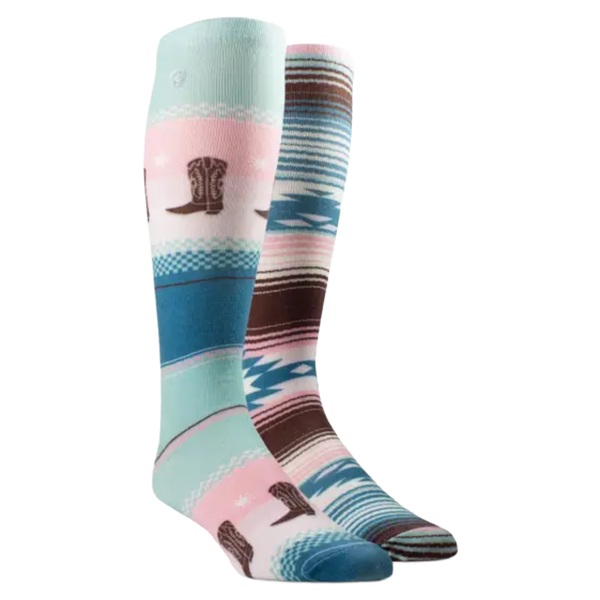 Ariat Ladies Western Serape Stride 2-Pair Kneehigh Socks AR4582-999