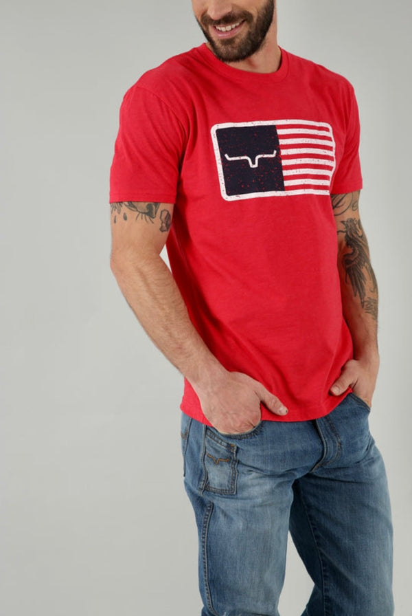 Kimes Ranch Men's American Trucker Tee Shirt Red