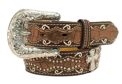 Ariat Girls Brown Belt with Cross Concho A1302802