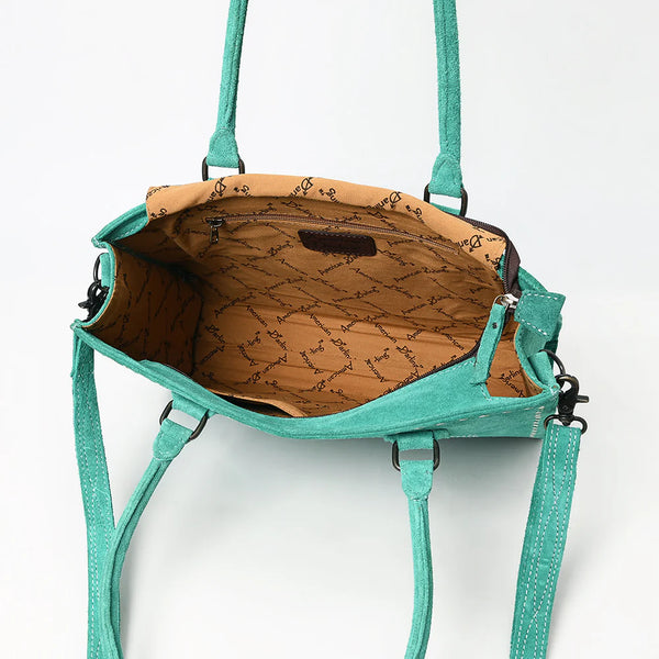 American Darling Large Suede Tote Green in color with Concealed Carry area ADBG1553A