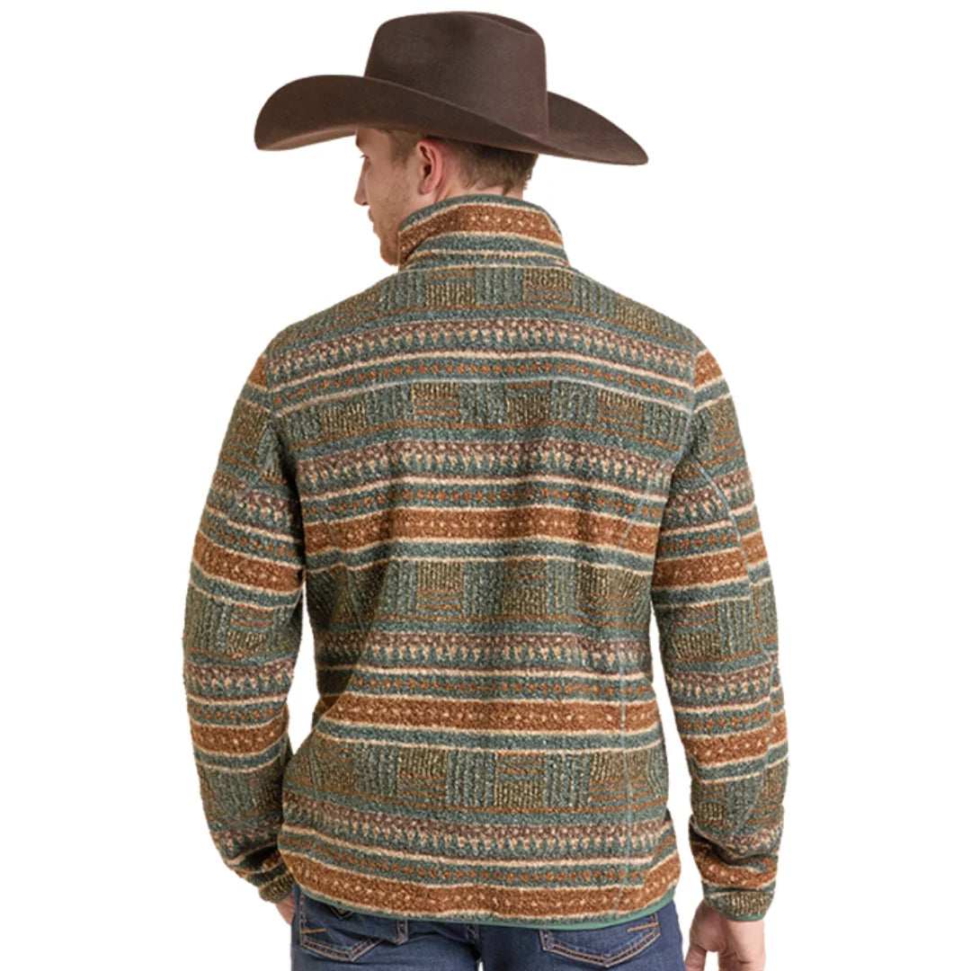 Rock & Roll Men's Performance Novelty Stripe Berber Pullover BM91C09220
