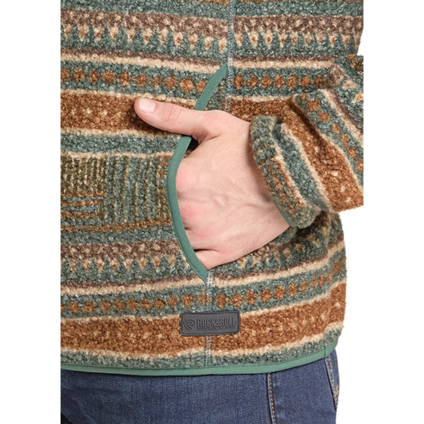 Rock & Roll Men's Performance Novelty Stripe Berber Pullover BM91C09220