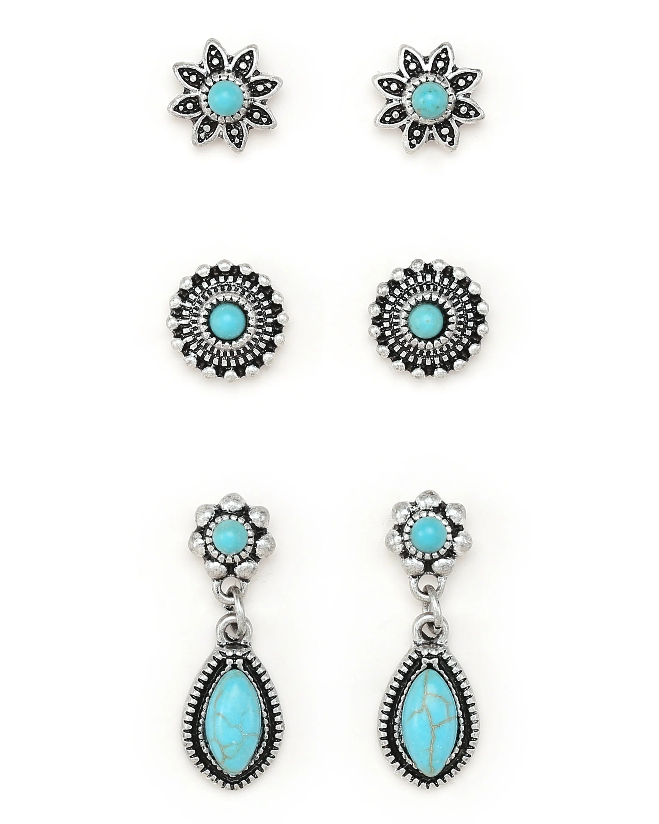 Cowgirl Confetti Cactus Bloom Earring Set-CCERR149