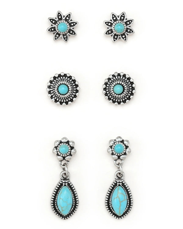 Cowgirl Confetti Cactus Bloom Earring Set-CCERR149