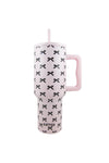 Katy Did Black & Pink Mini Coquette Bows 38 Oz Tumbler w/ Handle