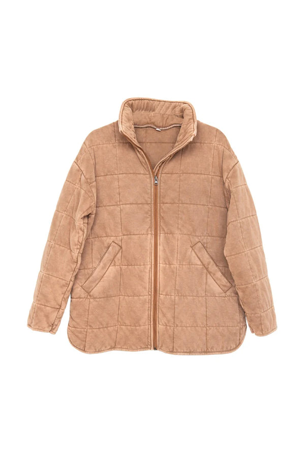 KatyDid Ladies Brown Quilted Jacket - KDC-JKT-18_BRN