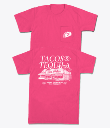Old Row Chicks Tacos and Tequila Pocket Tee-WROW-3961