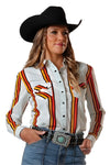 Cruel Girl Denim Ladies Color Pop Stripe Button Up Shirt-CTW7250009