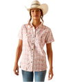 Ariat Ladies Brush Stroke Pink VenTEK Short Sleeve Shirt-10049068