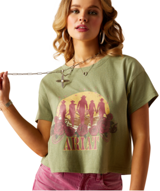 Ariat Ladies Charlies Sage Green T-Shirt-10048685