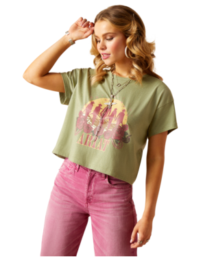 Ariat Ladies Charlies Sage Green T-Shirt-10048685