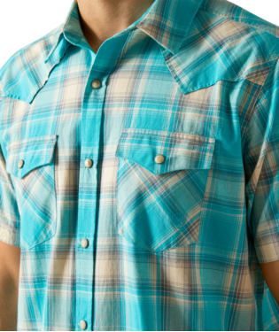 Ariat Men's Peacock Blue Howard Retro Fit Shirt-10051305