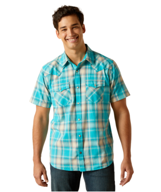 Ariat Mens Peacock Blue Howard Retro Fit Shirt-10051305