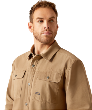 Ariat Men's Khaki Rebar Canvas Shirt Jacket-10052426