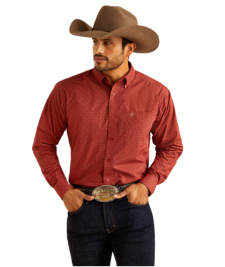 Ariat Men's Sanders Classic Fit Red Shirt-10052372