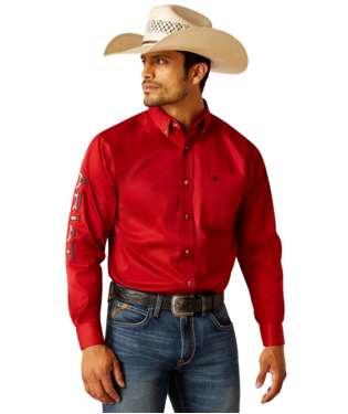 Ariat Men's Team Logo Twill Classic Fit Shirt Red 10048809