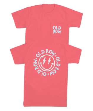 Old Row The Smiley Face Pocket Tee - Coral - WROW2688