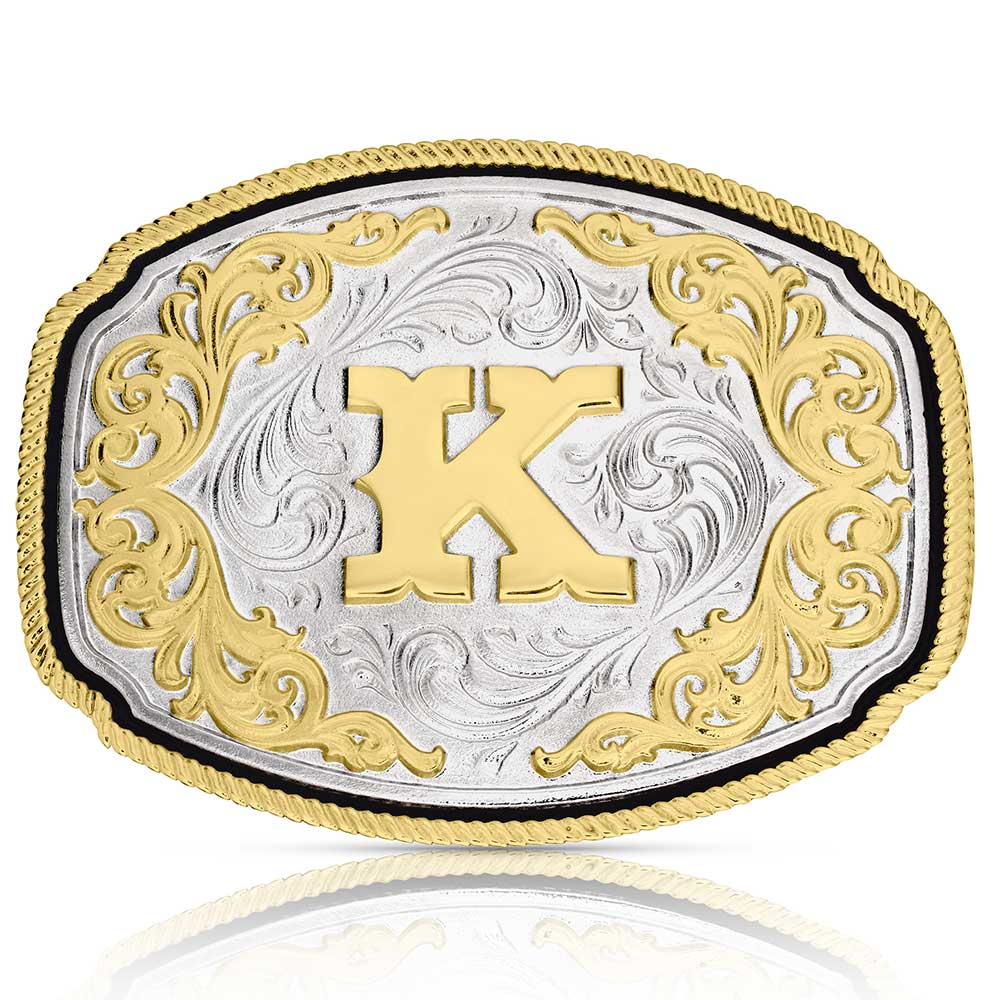 Montana Silversmiths Attitude Buckle Initial K-A1047K